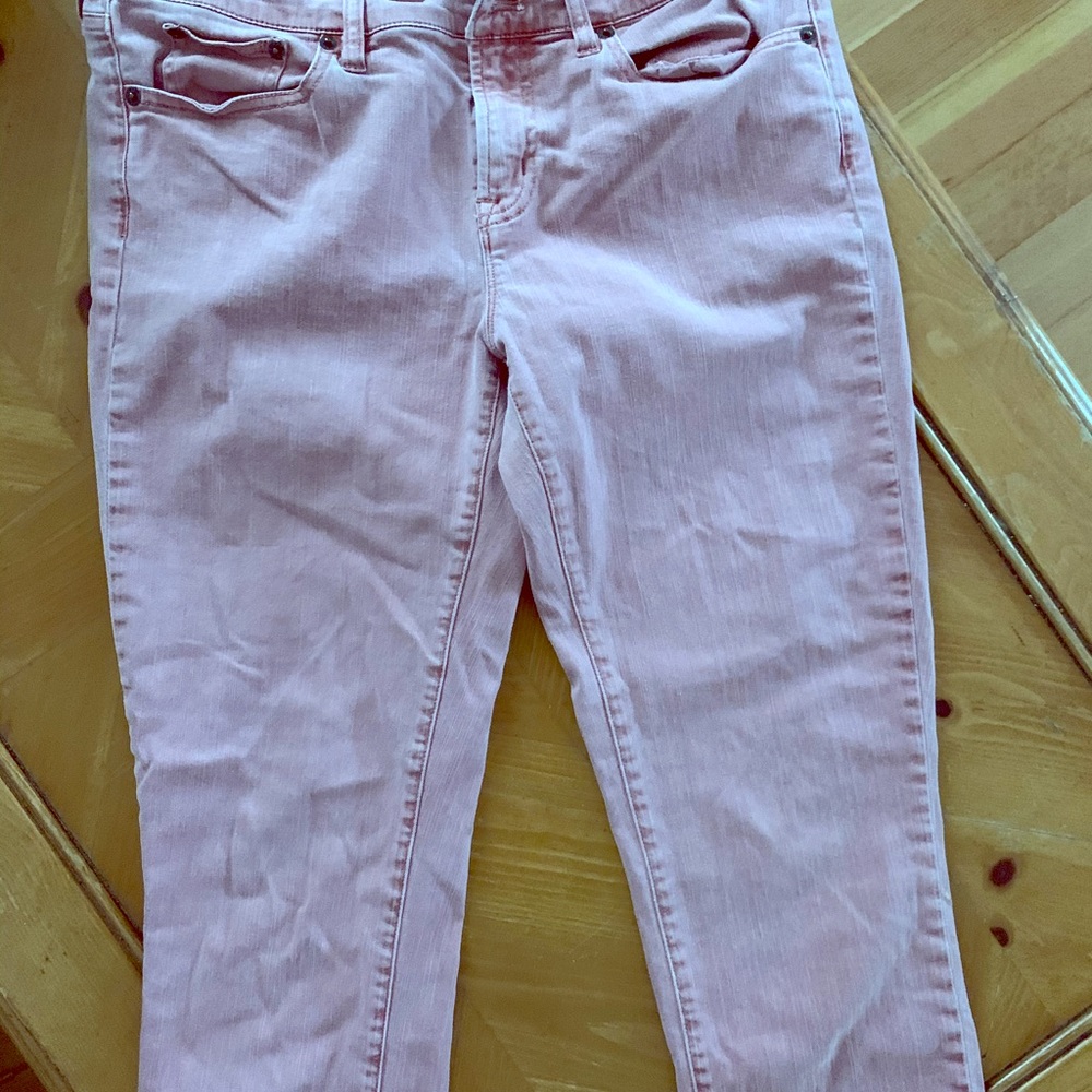 Pink cropped jeans from JCrew